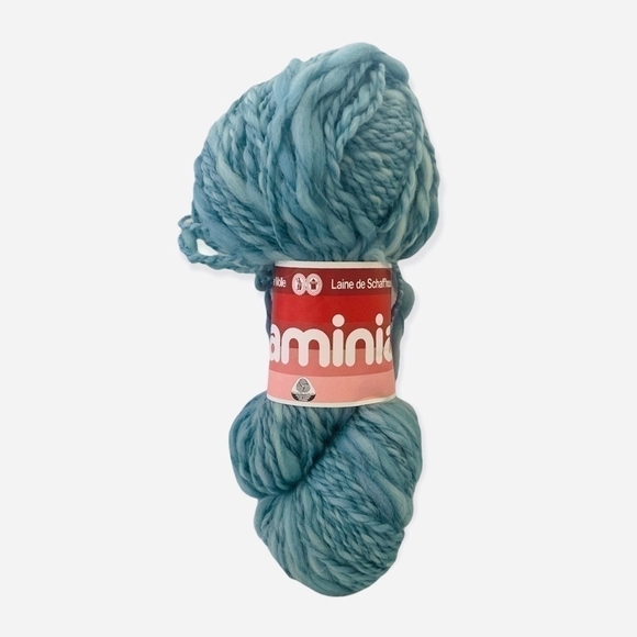 Vintage FLAMINIA Schaffhauser Blue Pure Virgin Wool Bulky Texture Yarn Knitting - Picture 3 of 5